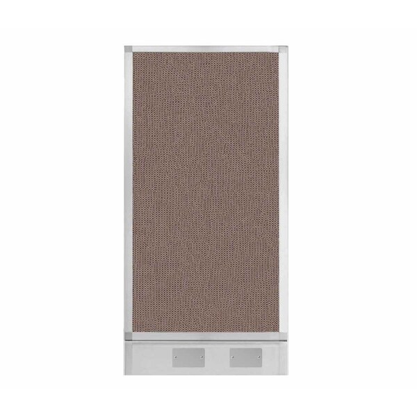 Hush Panel Configurable Cubicle Partition 2' x 4' Latte Fabric w/ Cable Channel